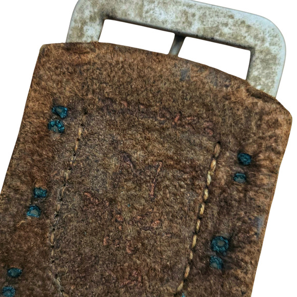 RALPH LAUREN vtg studded wide brown western boho leather statement belt Size M - Picture 8 of 10